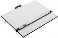 Alvin PXB31 Drawing Boards, Metal side brackets accommodate material thicknesses up to 3/16" beneath, Twin braking system locks blade securely in any position, Warp-free white Melamine laminated board offers a smooth drawing surface that wipes clean with a damp cloth, Comfortable carrying handle for portability, Compact for out of the way storage, UPC 088354059301 (PXB-31 PXB 31) 