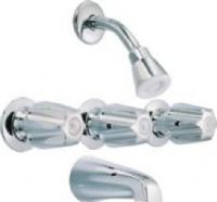 ProPlus 114135 Compression Chrome Handle Tub & Shower Set, Cast brass construction, 1/2" IPS connections, Chrome plated finish, Accepts Price Pfister repair parts, Chrome Handles, Display Box, Tub & Shower (114135 PROPLUS114135 PROPLUS 114135 PROPLUS-114135 PP114135 PP 114135 PP-114135) 