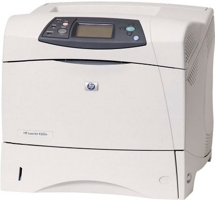 HP Hewlett Packard Q5407A#ABA model LaserJet 4350N LJ4350N, Monochrome Printer; Prints up to 55 pages per minute, Printing starts in less than 8 seconds, 1200 dpi Resolution (Q5407A-ABA Q5407AABA LJ4350N LJ-4350N LJ 4350N 4350N)