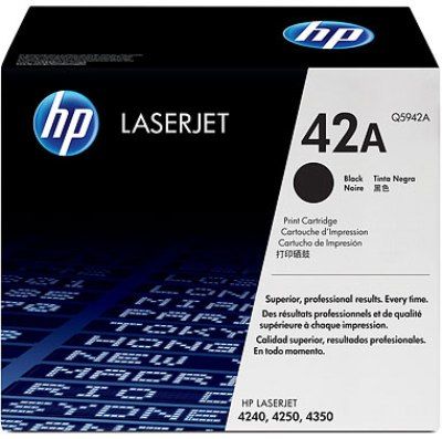 HP Hewlett Packard Q5942A Print Cartridge for LaserJet 4250/4350, Yield 10,000 pages, New Original Genuine OEM HP Brand, Black (Q-5942A Q 5942A Q5942 5942)