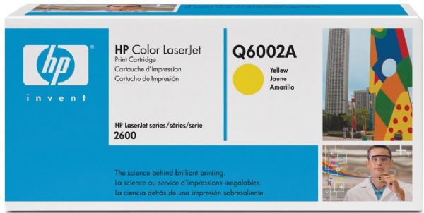 HP Hewlett Packard Q6002A Print Cartridge with Smart Printing Technology for Color LaserJet 2600 Series, Yellow (Q-6002A Q6002-A Q6002 A Q 6002A)
