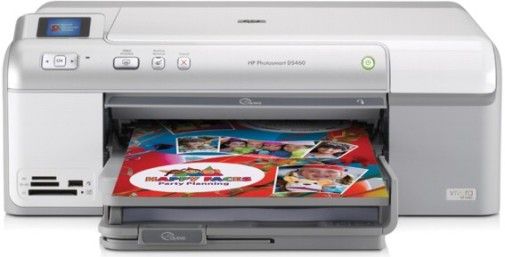 HP Hewlett Packard Q8421A#B1H HP Photosmart D5460 Printer, 64MB RAM Memory, Print speed up to 33 ppm black and up to 31 ppm color, 4 x 6 photos as fast as 18 sec, 2 USB Connectivity, Paper handling 125-sheet input tray, 20-sheet automated photo tray, automatic paper sensor, print on CD/DVD media, 5 individual inks (Q8421AB1H Q8421A-B1H Q8421A D54-60 D-5460)