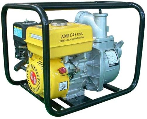 Amico QD80-30A 3” Gasoline Semi-trash Water Pump, Cast aluminum housing, cast iron impeller & volute (QD8030A QD80 30A QD80-30 QD8030 QD-80)