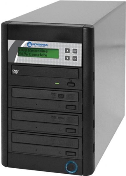 Microboards QD-DVDH-123 DVD/CD Duplicator, Standalone Operation, USB 2.0 Connection, 1x Read and 3x Write Disk Capacity, 48x CD and 16x DVD Read Speed, 48x CD-R and 24x DVD-R Duplication Write Speed, 24x DVD-R with 48x CD-R support Drive Configurations, Manual Disk Loading Method, CD-R, CD-RW, DVD-R, DVD+R, DVD-RW, DVD+RW, DVD-R DL, DVD+R DL Disc Types, 1x USB 2.0 Connectors (QD-DVDH-123 QD DVDH 123 QDDVDH123)