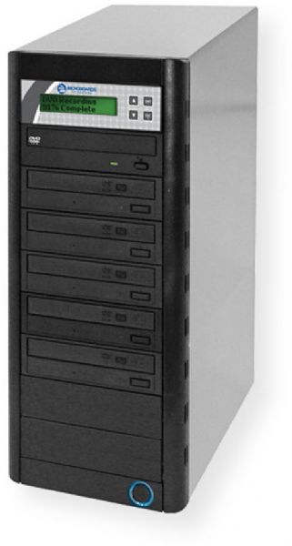 Microboards QD-DVDH-125 DVD/CD Duplicator, Standalone Operation, USB 2.0 Connection, 1x Read and 5x Write Disk Capacity, 48x CD and 16x DVD Read Speed, 48x CD-R and 24x DVD-R Duplication Write Speed, 24x DVD-R with 48x CD-R support Drive Configurations, Manual Disk Loading Method, CD-R, CD-RW, DVD-R, DVD+R, DVD-RW, DVD+RW, DVD-R DL, DVD+R DL Disc Types, 1x USB 2.0 Connectors (QD-DVDH-125 QD DVDH 125 QDDVDH125)