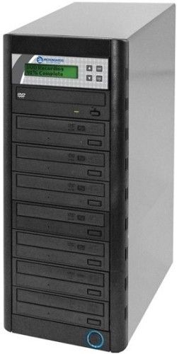 Microboards QD-DVDH-127 DVD/CD Duplicator, Standalone Operation, USB 2.0 Connection, 1x Read and 7x Write Disk Capacity, 48x CD and 16x DVD Read Speed, 48x CD-R and 24x DVD-R Duplication Write Speed, 24x DVD-R with 48x CD-R support Drive Configurations, Manual Disk Loading Method, CD-R, CD-RW, DVD-R, DVD+R, DVD-RW, DVD+RW, DVD-R DL, DVD+R DL Disc Types, 1x USB 2.0 Connectors (QD-DVDH-127 QD DVDH 127 QDDVDH127)