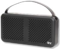 QFX E-10 Elite Series Bluetooth Speaker, Black Color, High Fidelity Sound, Big Sound, Bluetooth, Touch Button, Rechargeable Battery, Luxury Leather Strap, Ipx-5 Water-Resistant, USB Charge, Aux-In, NFC, Dimensions 12.6" x 10.24" x 6.3", Weight 3.89 lbs, UPC 606540032350 (QFX-E-10 QFX-E10 QFXE10 E10) 