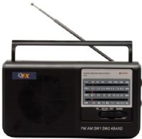 QFX R-3 Personal Portable AM/FM/SW1/SW2 Radio, Black, High Power Dynamic Speaker, LED Power Indicator, Earphone Jack 3.5mm, Telescopic Antenna, Handle Bar, AC 120V 60Hz, DC 4.5, 3XD Batteries, Batteries not included, Gift Box Dimension 9.5" x 3" x 5.75", Weight 1.65 Lbs, UPC 606540000694 (QFXR3 QFX-R3 R3) 