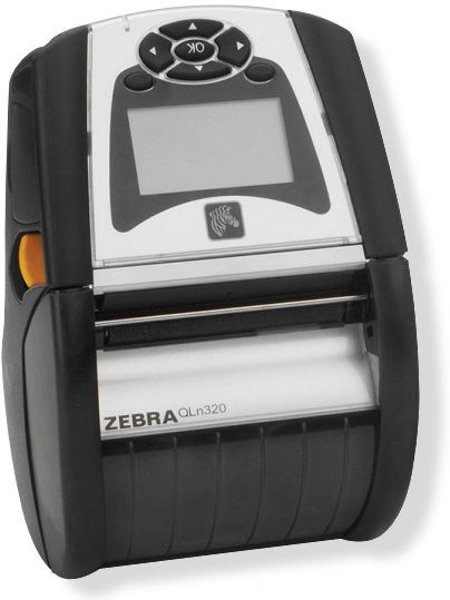 Zebra Technologies QN3-AUNB0M00-00 Model QLn320 Portable Printer; Easier to Manage, Use, Mantain; Longer Printer Uptime; Built-in battery charger; Serial and USB ports (both support strain relief); Black mark and gap media sensing using fixed center position sensors; Easy-to-use peel and present mode; Label present sensor for issuing labels one at a time; Dimensions 6.8