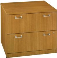 Bush QT256FMC Quantum Modern Cherry 36 Inch Lateral File, 2 Letter/legal sized file drawers, Both drawers are lockable, All melamine construction, Diamond Coat top surface, PVC edge banding, Full extension ball bearing drawer slides (QT-256FMC QT 256FMC) 