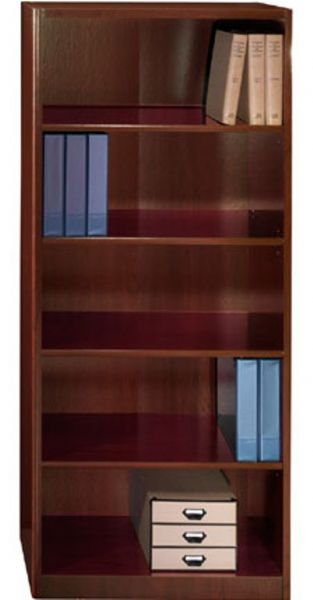 Bush QT3605CS Quantum Harvest Cherry 5 Shelf Bookcase, All melamine construction, 3 adjustable shelves, 2 fixed shelves, Matches the height of the tall towers and hutches in the Quantum Collection, Ready to assemble using the Install Ready system (QT-3605CS QT 3605CS)