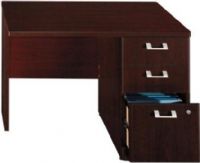 Bush QT6405CS Quantum Harvest Cherry 42 Inch Right Return With Pedestal, Expands the work space on other Quantum Collection items, Harvest cherry finish, Melamine construction, 2 box drawers for office supplies, 1 Letter/legal sized file drawer, Nickel accents on the pedestal, Single lock secures the bottom 2 drawers (QT-6405CS QT 6405CS ) 