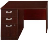 Bush QT6415CS Quantum Harvest Cherry 42 Inch Left Return With Pedestal, Expands the work space on other Quantum Collection items, 2 box drawers for office supplies, 1 Letter/legal sized file drawer, Nickel accents on the pedestal, Single lock secures the bottom 2 drawers, Harvest cherry finish, Melamine construction (QT 6415CS QT-6415CS) 