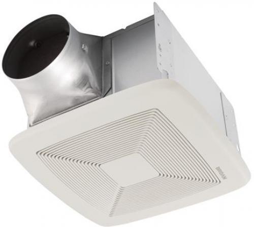 Broan QTXE110S Very Quiet, Humidity Sensing Fan, White Grille, 110 CFM. ENERGY STAR Qualified; 0.7 Sones; Sensaire technology detects the rapid rise in humidity over time; Auto shut-off time is adjustable from 5 to 60 minutes; Helps prevent lingering, excessive humidity which can cause mold; Bathrooms up to (X) Square Feet: 100,; Ceiling Installation: Yes; Color: White,; CSA: No; cUL Listed: No; Duct Direction: Horizontal; Duct Size: 6