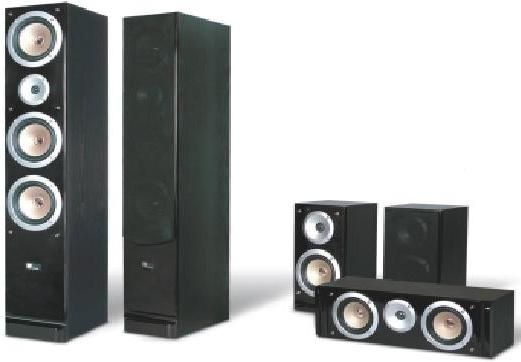 Pure Acoustics QX900SetB Surround Sound System 5 Piece: QX900F Floor-Standing Loudspeaker (Pair), QX900S Surround Speakers (Pair) & QX900C Center Speaker - Black, 300 Watts Power Handling (QX900SET-B QX900SET QX900-SET QX900-SETB QX900 QX-900)
