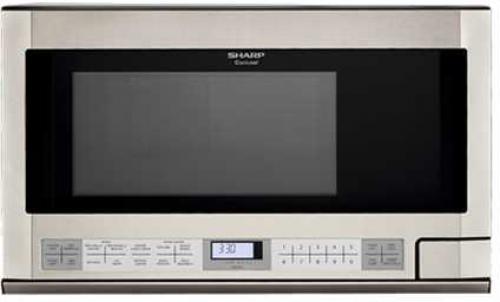 Sharp R-1214 Carousel Over-the-Counter Microwave Oven 1.5 cu. ft. 1100W Stainless Steel, 1.5 cu. ft. Microwave has 1100 watts of power, 14-1/8