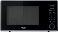 Sharp R-309YK Refurbished Mid-Size Countertop Microwave Oven, Smooth Black, 1.1 Cu. Ft. Capacity, 1000 watts Output Power, Easy-to-read LED Digital Display, Premium Scratch-Resistant Glass Front, 11-1/4” Carousel Turntable System, 11 Power Levels, 10 Preset Options, +30 Seconds Key, Shrotcuts, Porcorn Key, UPC 091037251046 (R309YK R 309YK R-309-YK R-309 YK R309 R-309YKRB) 