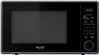 Sharp R-309YK Mid-Size Countertop Microwave Oven, Smooth Black, 1.1 Cu. Ft. Capacity, 1000 watts Output Power, Easy-to-read LED Digital Display, Premium Scratch-Resistant Glass Front, 11-1/4” Carousel Turntable System, 11 Power Levels, 10 Preset Options, +30 Seconds Key, Shrotcuts, Porcorn Key, Digital Timer/Digital Clock, UPC 074000618695 (R309YK R 309YK R-309-YK R-309 YK R309) 