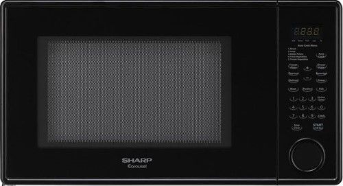 Sharp R-409YK Refurbished Family-Size Series Countertop Microwave Oven, Smooth Black, 1.3 Cu. Ft capacity, 1000 watts output power, Carousel Turntable System, Easy-to-read LED Digital Display, Premium Design with Glass Front, 12-7/8 Carousel Turntable System, 10 Power Levels, Digital Timer / Digital Clock, 5 Auto Cook Programs, UPC 091037251077 (R409YK R 409YK R-409-YK R-409 YK R409 R-409YKRB)