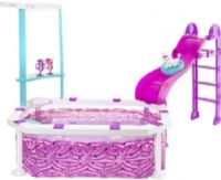 Mattel R4206 Barbie Glam Pool, Includes bar area for refreshing summer drinks, Relaxing float for Barbie or her pup to use, Perfect for Barbie doll’s parties, Doll not included, Age Grade 3 & up (R42-06 R42 06 R4-206 R-4206) 