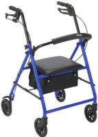 Drive Medical R800BL Rollator with 6" Wheels, Blue, 4 Number of Wheels, 6" Casters, 14" Seat Depth, 12" Seat Width, 37" Max Handle Height, 32" Min Handle Height, 20" Seat to Floor Height, 300 lbs Product Weight Capacity, Seamless padded seat, Easy-to-use deluxe loop locks, Brakes with serrated edges provide firm hold, Removable, hinged, padded backrest can be folded up or down, UPC 822383548579 (R800BL R-800-BL R 800 BL) 
