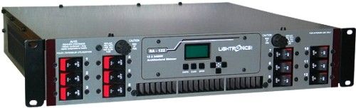 Lightronics RA-122 Architectural Rack Mount Dimmer, 8 char. x 2 Line LCD Display & Keypad, 12 Channels, 2400 Watts per Channel, Remote Network Control, DMX-512 Control, RS-485, Contact Closures, 100 Scene Memory, Fast Acting Magnetic Circuit Breakers, 19