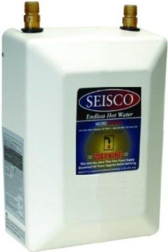 Seisco RA-14-208 Two-Chamber Tankless Electric Water Heater, 47780 BTU Heat Output, 14kW Power Rating, 208 VAC Voltage Rating, 67.4 AMPS Current Rating, Energy Factor 0.99+, 7000 watts x 2 Heating Elements, Built in DSM Utility Integration option, Compatible with Home Energy Management, Very small & compact with no moving parts (RA14208 RA-14208 RA14-208 RA14 208)