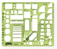 Rapidesign 22RB House Plan Fixtures Template; Same as No 22R, but in .5" scale; Size: 12" x 12" x .030"; Shipping Weight 0.06 lb; Shipping Dimensions 12.00 x 12.00 x 0.03 in; UPC 014173253019 (RAPIDESIGN22RB RAPIDESIGN-22RB TEMPLATE ENGINEERING) 