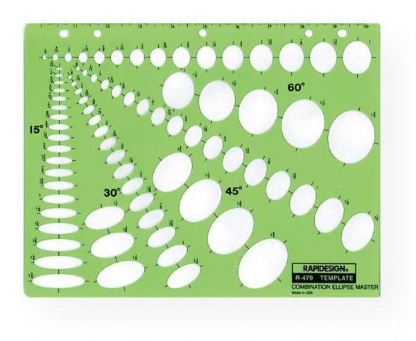 Rapidesign 479R Combination Ellipse Master Template; Similar to No TD333; Size: 8.5