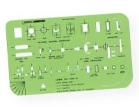Rapidesign 47R Instrument Symbols Template; Contains commonly used instrument symbols; Size: 5" x 8" x .030"; Shipping Weight 0.06 lb; Shipping Dimensions 8.00 x 5.00 x 0.03 in; UPC 070735008473 (RAPIDESIGN47R RAPIDESIGN-47R TEMPLATE PROCESS ENGINEERING) 
