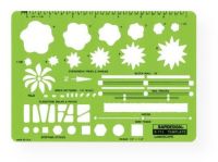 Rapidesign 715R Landscape Template; Contains various symbols for landscape design; Scale: 0.25" = 1'; Size: 5" x 8.125" x .030"; Shipping Weight 0.06 lb; Shipping Dimensions 8.1 x 5.00 x 0.03 in; UPC 014173254252 (RAPIDESIGN715R RAPIDESIGN-715R ARCHITECTURE) 