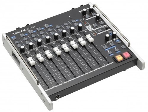 Tascam RC-F82 Channel Fader Controller for HS-P82; 8 x 100mm faders with dust-resistant sealing control HS-P82 preamp trim or mixer level; 8 x potentiometers control HS-P82 preamp trim, mixer level or pan; HS-P82 transport control; HS-P82 control buttons include select, solo, record, setup; Headphone monitor with selectable ch. 1, ch. 2, stereo; XLR Stereo Line Input; XLR Stereo Return input; 2 x XLR Stereo Line Output with selectable talkback routing;  (RCF82 RC-F82)