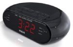 RCA RC205 AM/FM Alarm Clock, Compact nightstand design, Dual wake for multiple users, 0.6-inch red LED, AM/FM radio with presets, Sleep and Snooze functions, UPC 044476086519 (RC205 RC-205) 