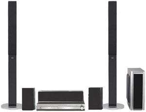 RCA RTD218 Home Theatre System, 500 Watts, DVD/CD, 2 Tower Speakers, 100W center channel and subwoofer, Wireless surround 5.8 GHz, Surround speakers are connected to a separate wireless receiver unit, Digital cinema & video mode progressive, Compatible with CD-R/RW, MP3 playback, 120V-60Hz of Power Supply (RTD-218 RTD 218)