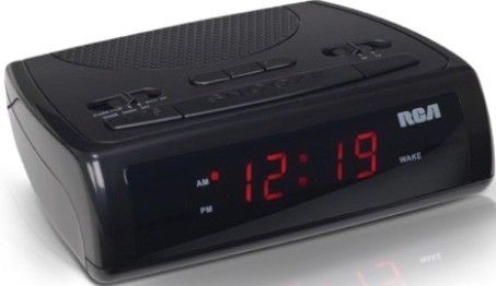 RCA RC100 AM/FM Clock Radio, Easy-to-use control buttons, "No worry