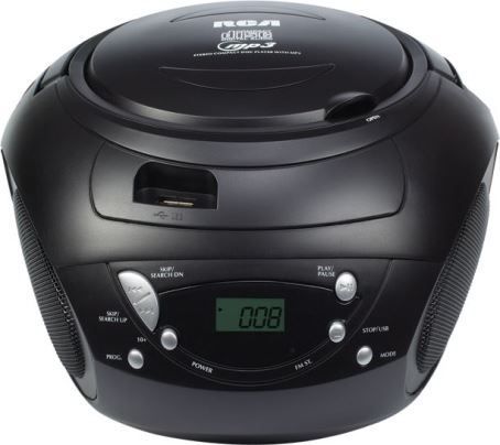 RCA RCD108 Portable CD/PM3 Player, Compatible with MP3/CD/CD-R/CD-RW Playback, Auxiliary Input (3.5 mm), 60  120 Second Skip Protection, AM/FM Stereo Tuner, CD Shuffle Play, Selectable 6 function EQ Mode, 2.4 Watts (2 x 1.2W), USB Port, Multivoltage (RCD-108 RCD 108 RC-D108)