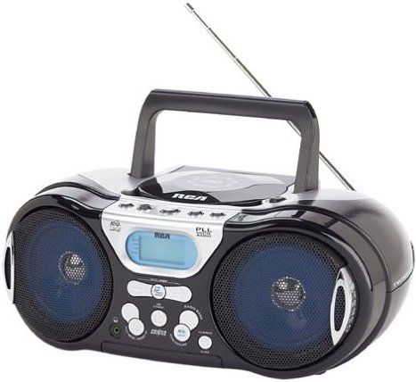 RCA RCD147 Portable Boombox CD Player with AM/FM Tuner, 10 Watts Total System power, Digital am/fm tuner with 20 presets, Digital volume control with LCD display, Dynamic Digital Bass Boost System, CD-R/CD-RW Playback, 2 x 4-inch full range Speaker type, 2 x 4.5 W Sound power output, 3.5-millimeter headphone jack (RCD-147 RCD 147 RCD-147B RCD 147B RCD147B) 