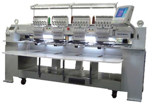 Ricoma RCM-1204C-W Embroidery Machine with Bigger Sewing Field of 500x450mm, 12 needles, 4 head, suitable for flat bed embroidery, cap embroidery and finished garments embroidery, Automatic thread trimmer, Maximum speed 1000 SPM (RCM1204CW RCM-1204C RCM1204C-W RCM1204C RCM-1204)