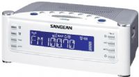 Sangean RCR-22 FM-RDS (RBDS)/AM/Aux-in Tuning Clock Radio with Radio Controlled Clock, White, 14 Memory Preset Stations (7 FM, 7 AM), Radio Controlled Clock Available from DCF/WWVB, Display Backlight Adjustment, Easy to Read LCD Display, 2 Alarms by Radio or HWS (Humane Wake System) Buzzer, Adjustable Snooze Function, Adjustable Nap Timer, UPC 729288059226 (RCR22 RCR 22 RC-R22) 