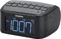 Sangean RCR-24 FM/AM/Aux-in Digital Tuning Clock Radio, Black, 15 Station Presets (10 FM, 5 AM), Display Dimmer Adjustment, Easy to Read LCD Display, Set Clock Manually, Adjustable Tuning Step, 2 Alarm Timer by Radio or Buzzer, HWS (Humane Wake System) Buzzer and Radio, Settable Alarm Volume, Snooze Timer, Adjustable Sleep Timer, UPC 729288029335 (RCR24 RCR 24 RC-R24) 