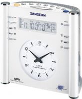 Sangean RCR-3 FM-RDS (RBDS)/AM/Aux-in Tuning Clock Radio with Radio Controlled Clock, 14 Memory Preset Stations (7 FM, 7 AM), Dual Time Display LCD and Analog Clock, Easy to Read LCD Display, Display Dimmer Adjustment, 4 Alarm by Radio or HWS (Humane Wake System) Buzzer, Snooze Function, Adjustable Nap Timer, Adjustable Sleep Timer, Tone Control, Aux-in Jack, UPC 729288050438 (RCR3 RCR 3 RC-R3) 