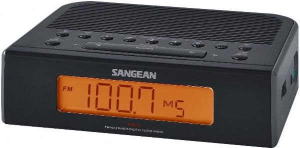 Sangean RCR-5BK FM/AM Digital Tuning Clock Radio, Black, 10 Memory Preset Stations (5 FM, 5 AM), Weekday/Weekend/Daily/Once Timer Selection, Adjustable Tuning Step, Dual Alarm Timer, HWS (Humane Wake System) Radio/buzzer, Snooze Timer, Adjustable Nap Timer, Adjustable Sleep Timer, UPC 729288029304 (RCR5BK RCR-5-BK RCR5-BK RCR-5 RCR 5)