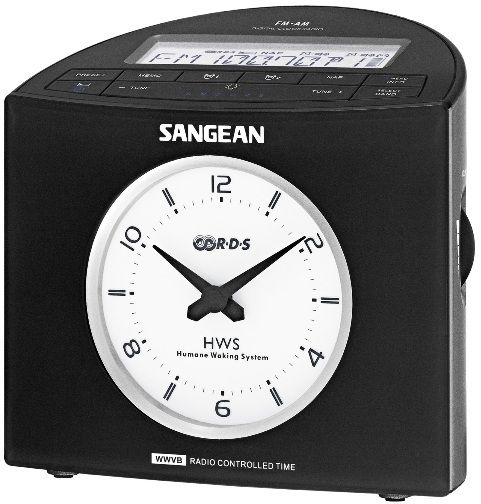Sangean RCR-9 FM-RDS (RBDS)/AM Digital Tuning Atomic Clock Radio, Black, 18 Station Presets (9 FM, 9 AM), Easy to Read LCD Display with Adjustable Backlight, Radio Controlled Clock Available from DCF/WWVB/MSF/JJY and FM RBDS-CT, Time Zone Selector, Adjustable Tuning Step, Dual Alarm Timer by Radio or Buzzer, Adjustable Nap Timer, UPC 729288070597 (RCR9 RC-R9 RCR 9)