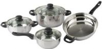 Ragalta RCW-011 Seven-Piece Cookware Set with Glass Lids, 1x 9.4" Deep Soup Pot with Glass lid, 1x 7" Soup Pot with Glass lid, 1x 6.3" Sauce pan with Glass lid, 1x 9.5" Frying pan, 3x Glass Lids (RCW-011 RCW 011 RCW011) 