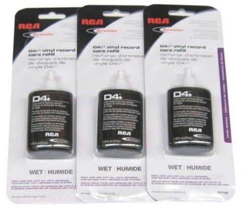 RCA RD1046 Discwasher 1.25 oz. D4+ Vinyl Record Cleaning Fluid Refills; Removes dust, dirt & fingerprints from vinyl records; Ideal for use with all vinyl records, Wet system; UPC 079000329459 (RD1046 RD1046)