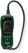 Extech RD300 Refrigerant Leak Detector; Detects all standard refrigerants using a heated diode sensor; LED light at probe tip (with on off switch) for working in dimly lit areas; LEDs display user selectable High Medium Low levels with sensitivity of 0.25, 0.50, 0.99 oz per year; UPC 692763284171 (RD300 RD-300 REFRIGERANT-RD300 EXTECHRD300 EXTECH-RD300 EXTECH-RD-300) 