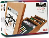 Royal And Langnickel REA6150 All Media Easel Artist Set; This set is a 150 piece collection of artist materials ideal for the beginner, student, or artist; Multi media set; Wooden artist box easel with ample storage; UPC 090672226594 (ROYALANDLANGNICKELREA6150 ROYALANDLANGNICKEL REA6150 ROYAL AND LANGNICKEL REA 6150 ROYALANDLANGNICKEL-REA6150 REA-6150) 