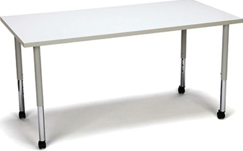 OFM RECT-LLC-WHT Adapt Series Rectanlge Table with Casters, 25