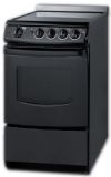 Summit REX206BRT Freestanding Electric Range With 4 Elements, Smoothtop Cooktop, 2.4 cu.ft. Primary Oven Capacity, Viewing Window, ADA Compliant, In Black, 20"; 20" width, perfectly sized for apartments and smaller kitchens; Smooth ceramic glass top, ceramic surface for easier cleaning and safer cooking; ADA compliant design, upfront controls and easy-to-operate knobs offer easier accessibility; UPC 761101053530 (SUMMITREX206BRT SUMMIT REX206BRT SUMMIT-REX206BRT) 