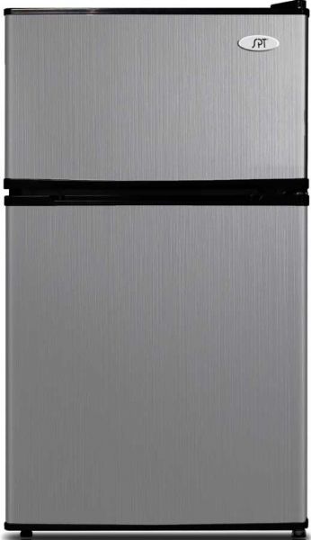 Sunpentown RF-314SS Double Door Refrigerator in Stainless Steel, 3.1 cu.ft. net capacity, 115V / 60Hz Input voltage, 80W / 1.0 Amp Power Input, R600a, 1.13 oz Refrigerant, 40-44 db Noise output, 36.25W x 37D in. Door space requirement -open fully, 14.25W x 15D x 7.75H in. - 0.96 cu.ft. Freezer interior dimension, 15.5W x 15.5D x 18.75H in. Fridge interior dimension, 5D x 7.5H in. Compressor step, UPC 876840012059 (RF314SS RF-314SS RF 314SS)